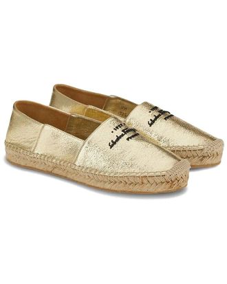 Ferragamo Logo Leather Espadrille