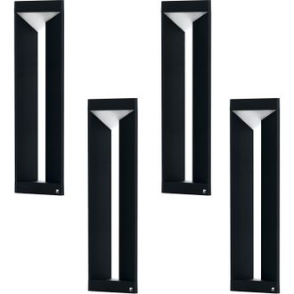 Loops 4 PACK IP54 Outdoor Bollard Light Modern Black Aluminium 10W LED Lamp Post