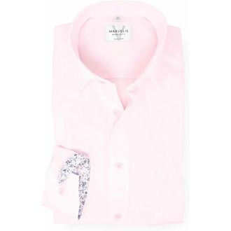 Marvelis Casual Hemden - Heren - Overhemden - Roze - Maat: 2XL
