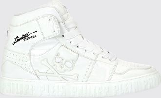 Philipp Plein Sneakers alte Super Street Skull Bones in pelle con applicazione Skull