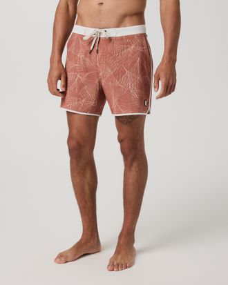 Vuori Clothing Cruise Boardshort 5 | Vintage Red Palm Shadow | 28