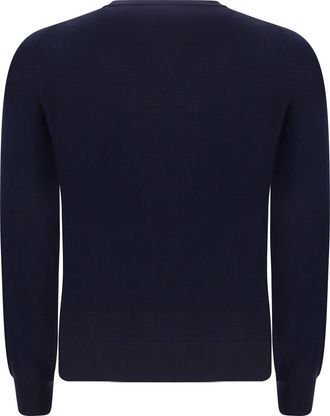 Brunello Cucinelli Mens Virgin Wool Sweater Navy+grigio Scuro
