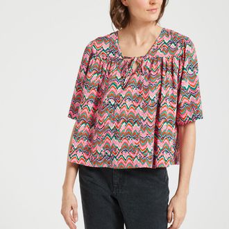 Freeman T. Porter Bedrukte blouse met V-hals