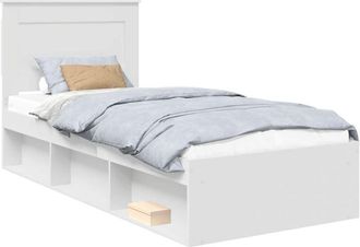 vidaXL Bed Frame with Headboard White 75 x 190 cm Solid Pine Wood vidaXL