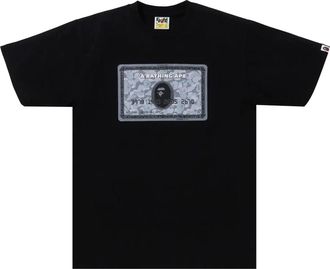 A Bathing Ape Card T-Shirt Black Silver 1K25-110-002-BLACK-SILVER