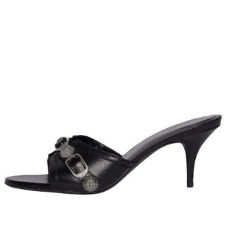 Balenciaga (WMNS) Balenciaga Cagole Sandals Leather Black 694347WAD4E1081