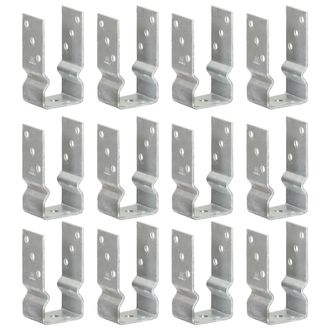 vidaXL Anclajes De Valla 12 Uds Acero Galvanizado Plateado 7x6x15 Cm Vidaxl