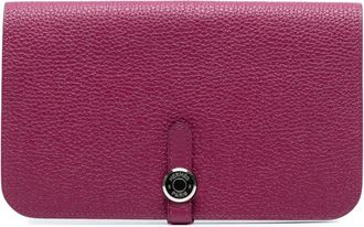 Hermès 2012 Togo Dogon Duo GM lange portemonnee - Paars