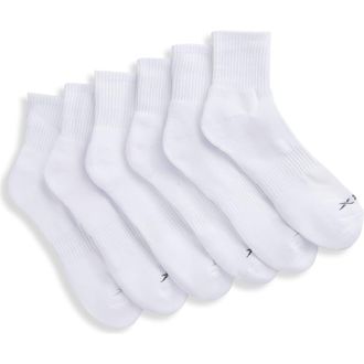 Reebok Big & Tall Vector 6-pk Quarter-Top Socks in White at Nordstrom, Size 13Big