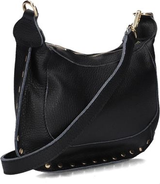 Notre-V Monica Classic Grain - Dames - Schoudertassen - Zwart - ONE Size - Leer - Tassen