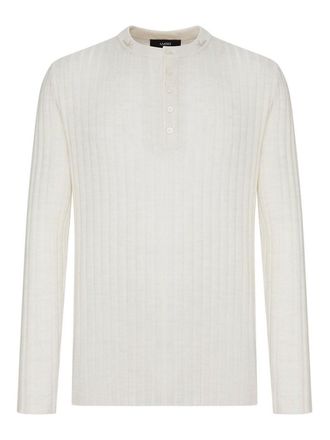 Amiri Henley Long-Sleeved Ribbed Knit Sweater