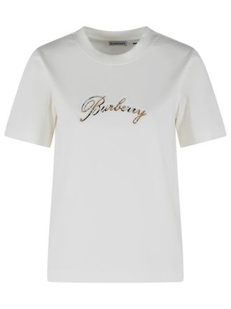 Burberry White Cotton T Shirt