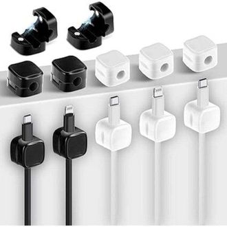 OEM Juego De 12 Clips Magn&eacute;ticos Ajustables Para La Gesti&oacute;n De Cables Debajo Del Escritorio, Soporte Adhesivo Para Cables Para Mesita De Noche, Pared, Coc