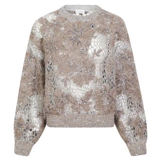 Brunello Cucinelli Jersey de cuello redondo - Knitwear - Mujer - Beige - L