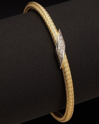 Meshmerise 18K Over Silver 0.16 Ct. Tw. Diamond Bangle Bracelet