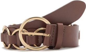 Mango Faux Leather Chain Belt in Brown at Nordstrom, Size Medium