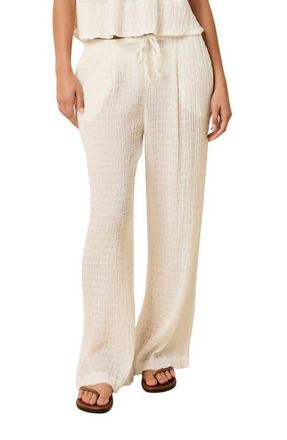 Solid & Striped The Ashling Textured Semisheer Cover-Up Pants in Optic White at Nordstrom, Size X-Small