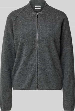 Christian Berg Regular Fit Jacke in Strick-Optik in Mittelgrau Melange, Größe XXL