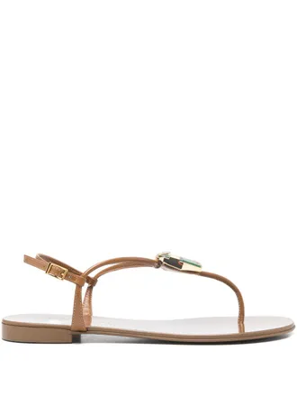 Giuseppe Zanotti Womens Atlantide Buckle-Embellished Thong Sandals