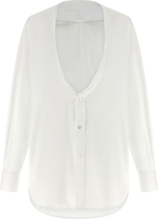 Maison Margiela Womens White Cotton Blouse