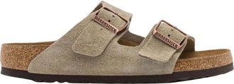 Birkenstock Sliders, male, Beige, 8 UK, Arizona Soft Footbed Narrow Fit
