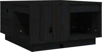 vidaXL Vidaxl - Mesa De Centro De Madera Maciza De Pino Negro 60x61x32,5 Cm
