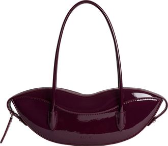 Fiorucci Burgundy Vinyl Lips Silhouette Handbag