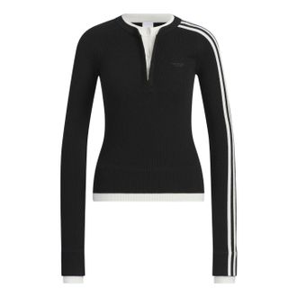 adidas (WMNS) adidas Premium 3S Button Sweatshirt Black KS5333