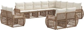 vidaXL Conjunto De Sof&aacute;s De Jard&iacute;n 12 Uds. Beige Y Blanco Crema Vidaxl