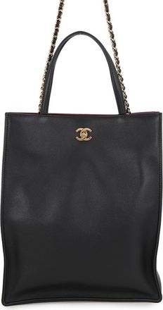 Chanel Black Leather Shopping Bag Tote Bag (Pre-Owned)