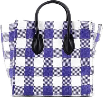 Celine Phantom Bag Woven Gingham Medium satchel - Blauw