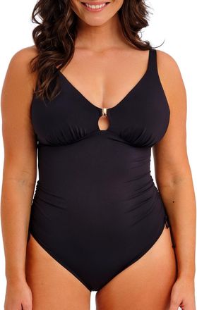 Fantasie Womens Merissa Non-Wired Plunge Swimsuit - Black Polyamide - Size X-Small