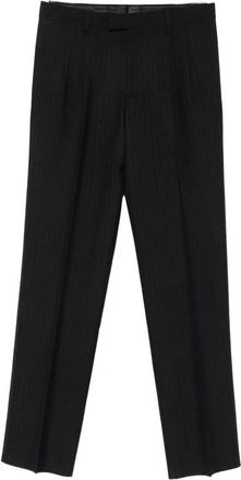 Lardini Gestreepte Pantalon op Maat - Heren - Nette broeken - Zwart - M - Katoen - Broeken