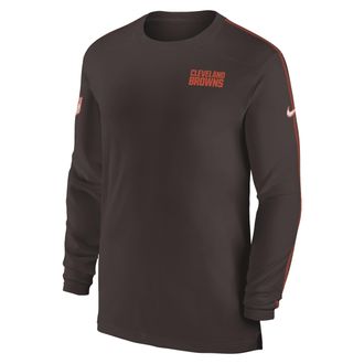 Nike Cleveland Browns Sideline Coach Nike Mens Dri-FIT NFL Long-Sleeve Top in Brown | 02EV010K9I-M60