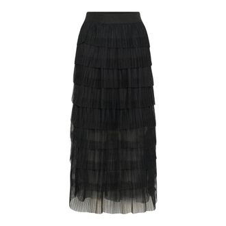 Kaffe Midi Rok - Dames - Rokken - Zwart - Maat: Xl/2Xl