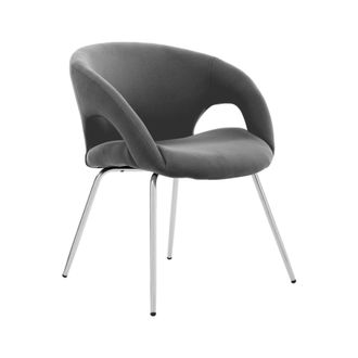 Serena Dmora - Silla De Oficina Dagudel, Silla De Espera Con Reposabrazos Para Oficina, Silla De Espera Ergon&oacute;mica, 58x59h72 Cm, Gris