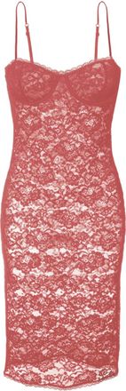 Os&eacute;ree Os&eacute;ree Blush Pink Lace Dress Size S
