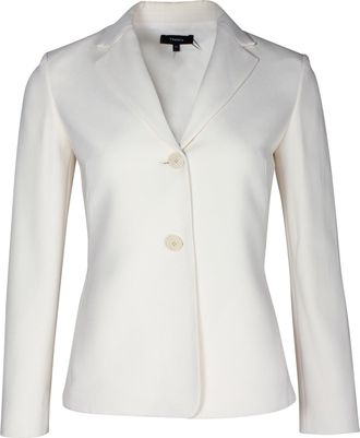 Theory Pleat Blazer in White Triacetate