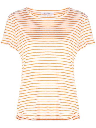 Frame Denim striped organic-linen T-shirt - Neutrals