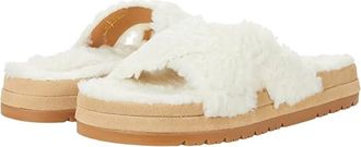 Jack Rogers Lexi Sandals WoNatural Faux Shearling Crisscross Strap GAL500