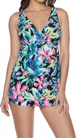 Trimshaper Dakota V-Neck Tie Side One Piece Swimsuit In Trm Romance