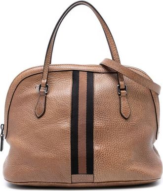 Gucci Pre-owned Gucci Medium Leather Web Dome Satchel Ladies 420023 493075