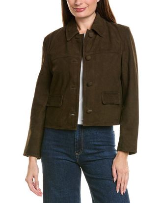 Neiman Marcus Cropped Suede Jacket
