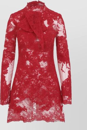 Ermanno Scervino lace fitted long-sleeve high-neck mini dress