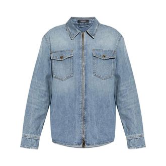 Versace Denim Zip Shirt - male - Versace - Denim Jackets - Blue - L - Jackets