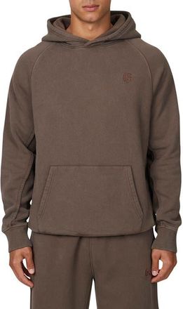 Good For Nothing Ribbed Emblem Pullover Hoodie in Brown at Nordstrom, Size Xx-Large Uk