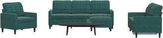 vidaXL Juego De Sof&aacute;s Con Cojines 4 Piezas Terciopelo Verde Oscuro Vidaxl