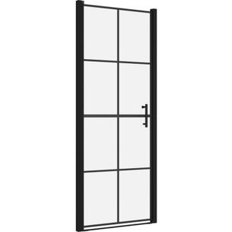 vidaXL Vidaxl - Puertas De Ducha De Vidrio Templado Negro 81x195 Cm