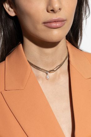 Alexander McQueen Brass Necklace, Womens, Gold