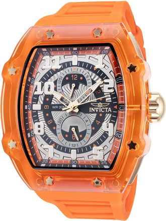Invicta Mens Racing 48.5mm Orange Quartz Watch